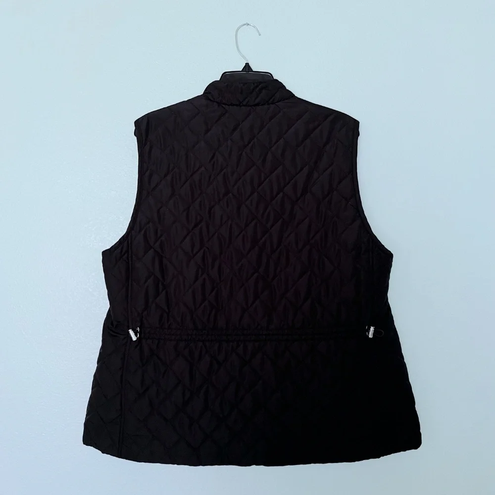 croft & barrow Black The Classic Quilted Full Zip Vest - Picture 2 of 4